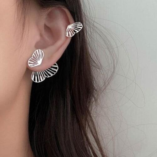 Personality Lovely Hollow Butterfly Earrings Elegant Big Fan Shaped Metal Earring Women Fashon Jewelry Ear Clip Accessories New