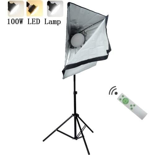 Photography Continuous Lighting Kits 220V 100W LED Fill Lamp with Lighting Softbox Light Stand Tripod Photo Studio Accessories
