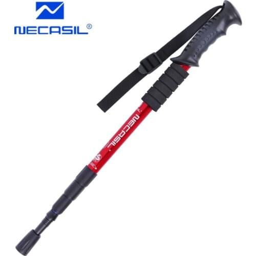 Walking stick adjustable 4 straight handle aluminium alloy stick Anti Shock Hiking Stick Alpenstocks climb moutain treking pole