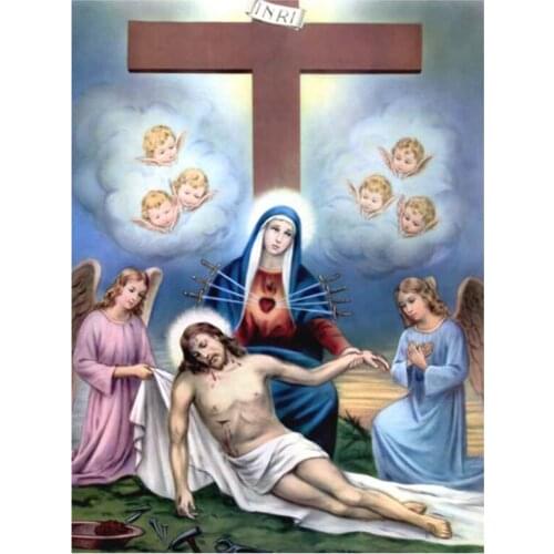 Full Square Round Drill Stone 5D Diy Diamond Painting Beads Religious Jesus Christ Embroidery Cross Stitch Kits MosaicZP-1613