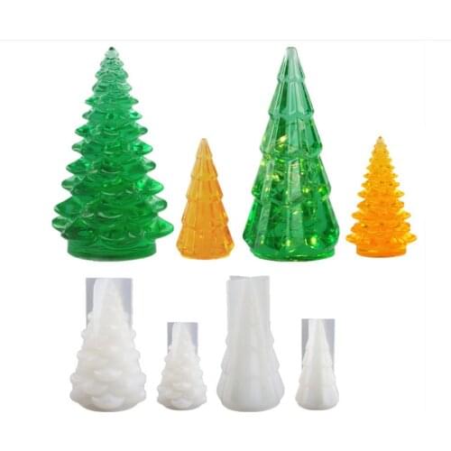 Transparent Silicone Mould Resin Decorative Craft DIY Christmas tree night light Ornaments Mold epoxy resin molds for jewelry