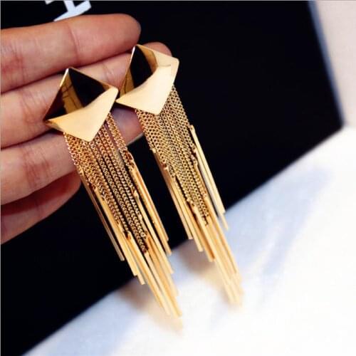 Tassel earrings high sense of 2021 new trendy earrings female Korean long fashion earrings elegant exquisite Womens Earrings