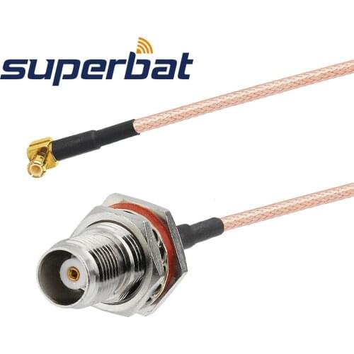 Supetbat MCX Pug Right Angle to TNC Jack Bulkhead with O-ring straight Cable RG316 RF Coaxial Jumper Cable Assembly