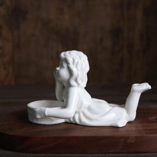 Nordic Style Light Luxury Candle Holder Romantic Dinner White Candlestick Ceramic Elegant Simple Portavelas Home Decor EB50ZT