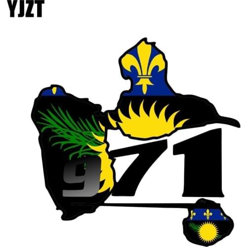 YJZT 13.4CM*13.3CM Personality Guadeloupe 971 Flag Map Car Sticker Decal Motorcycle Accessories 6-1274