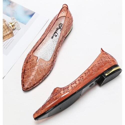 Zapatillas Mujer 2021 Womens Flat Shoes Ballet Shoes Breathable Slip on Pointed Toe Shoes Gold Color Womens Soft Bottom Shoes