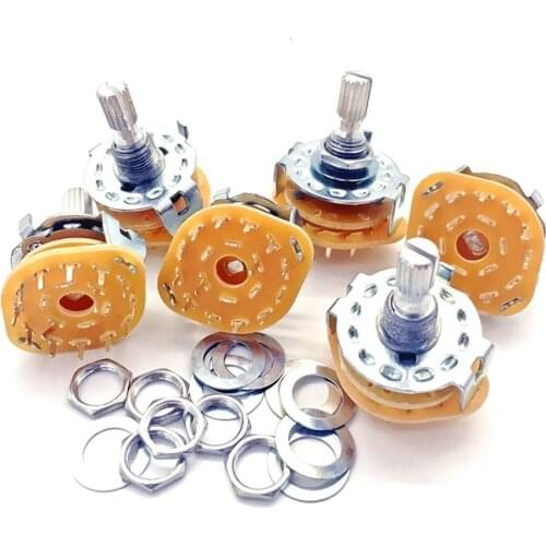 1Pc RS25 6mm Knurl Shaft Panel Mount 1P11T 2P4T 2P5T 2P6T 3P3T 3P4T 4P3T Rotary Band Switch Selector