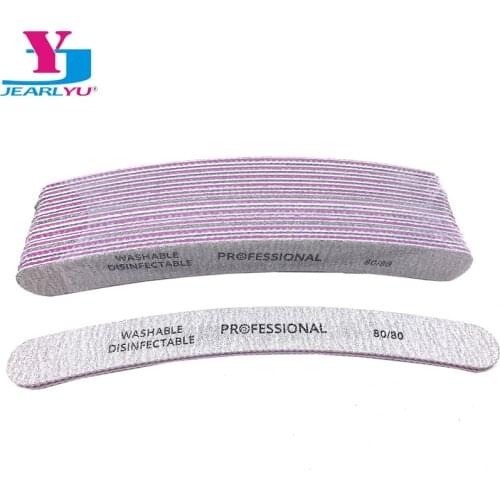 80/80 Grit 10 Pcs Zebra Nail Files Curved Nail Sanding File Acrylic Make Up Set Limas Para Manicure Nails Accessoires Tools