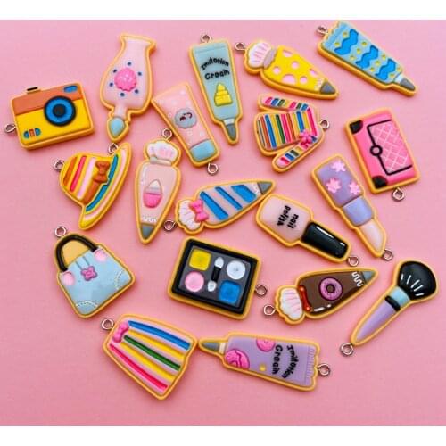 10pcs Hot Resin Flatback Girl Theme Charm Hat Nail Polish Pendant for Earring, Keychain, Scrapbooking, DIY Making, Necklace