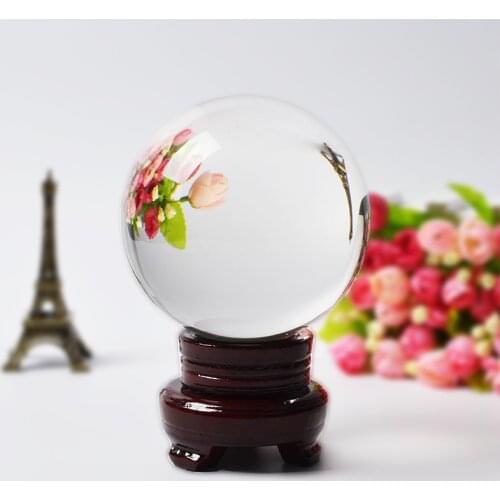 10CM Photography Crystal Ball Sphere Quartz Transparent Glass Ball Ornament Feng Shui Home Decor Gift Magic Globe Kristallen bol