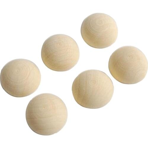 100Pcs Half Ball Natural Unfinished Wood Beads For Jewelry Making DIY Craft