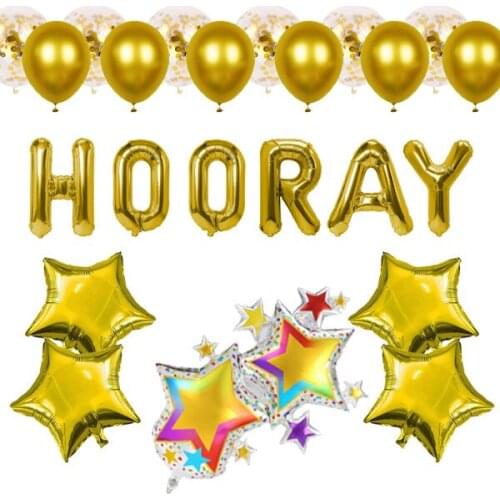 16 Inch Hooray Banner Balloons, Phrase, Cursive Balloon Banner, Baby Shower Balloons, Bridal Shower, Hip Hop Hooray