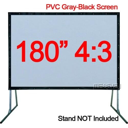 180 inches 4:3 Professional PVC Gray-Black Cinema Projector Curtain Screen for Any HD Smart DLP Home Theater Projectors
