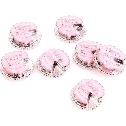 20Pcs/Lot Happy Birthday Cake Alloy Floating Charms Hand-made DIY for Glass Lockets
