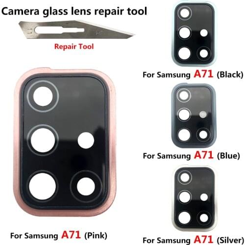 20Pcs/Lot, Rear Camera Glass Lens Back Camera Glass Cover Frame For Samsung A71 A715 A715F Cell Phone Repair
