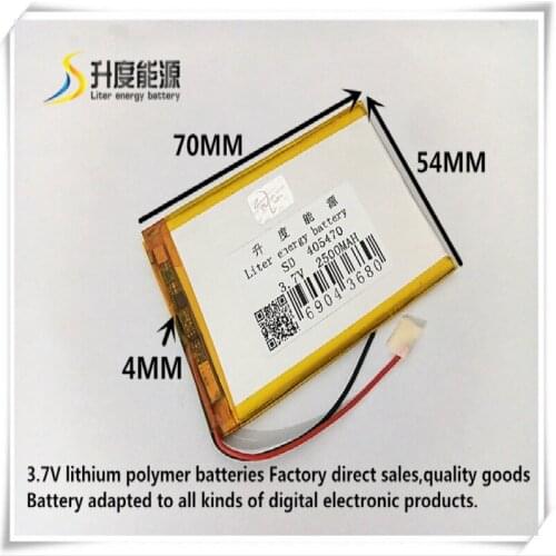 3.7V 2500mAH 405470 polymer lithium ion / Li-ion battery for power bank MP4 tablet pc cell phone speaker