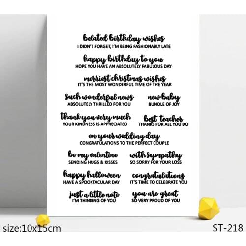 AZSG Happy Birthday Wishes Clear Stamps/Seals For DIY Scrapbooking/Card Making/Album Decorative Silicone Stamp Crafts