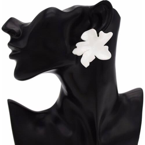 Bohemian Holiday Jewelry Green Blue White Pink Black Stud Piercings Charm Flower Statement Earrings For Wedding Women Girl Gifts