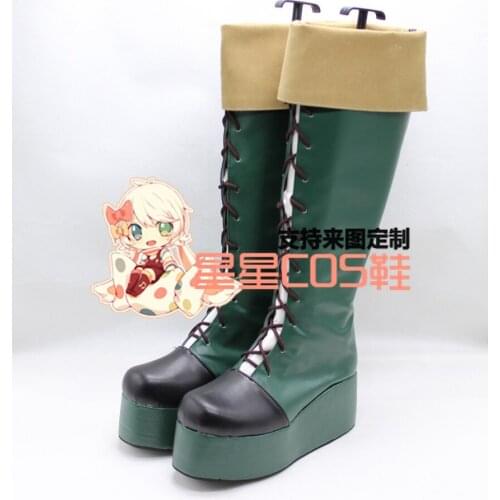 HUNTER HUNTER Gon Freecss Thick Heel Green Cosplay Shoes Boots X002
