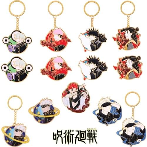 Anime Jujutsu Kaisen Keychain Gojo Satoru Itadori Yuji Fushiguro Megumi Figure Pendant Key Chain Women Men Badge Keyring Gift