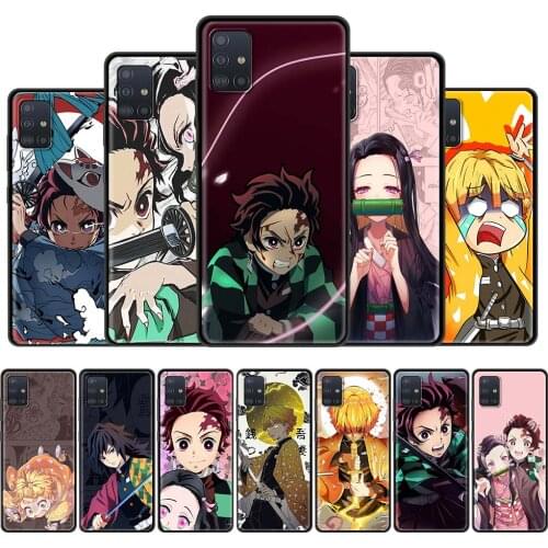 Black Case For Samsung Galaxy A51 A71 A21s M31 A31 A91 A41 A42 A21 M51 M21 F41 Shell Phone Coque Anime Cartoon Demon Blade