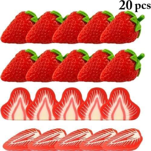 20PCS Artificial Strawberry Realistic Faux Fruits Mini Simulation Strawberry Ornaments DIY Photography Props Home Decor