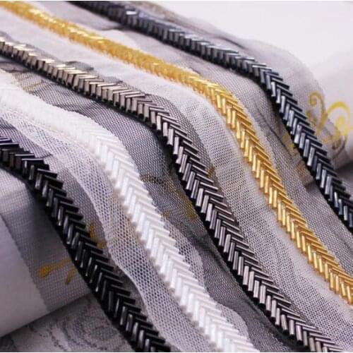 10Yards Gold Beading Pearl Trims Beaded Ribbon For Sewing Clothing Collar Headdress Accessories Black Mesh Lace Decoration