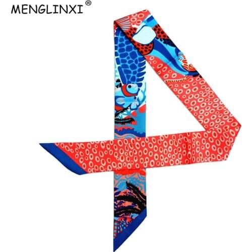 Small Dot Print Silk Scarf 2021 New Luxury Brand Women Scarf Fashion Long Skinny Bag Head Scarves For Ladies Girls