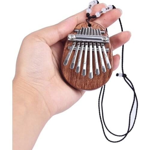 Mini Kalimba 8 Keys Thumb Piano Great Sound Finger Keyboard Musical Instrument Cute Accessory Pendant Gift for Kids Girlfriend