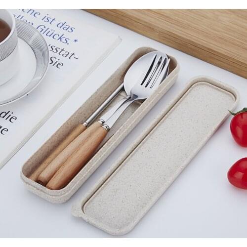 30set Wooden Handle Dinnerware Set Stainless Steel Plated Silver Knife Fork Tableware Cutlery Luxury European Western Food Set