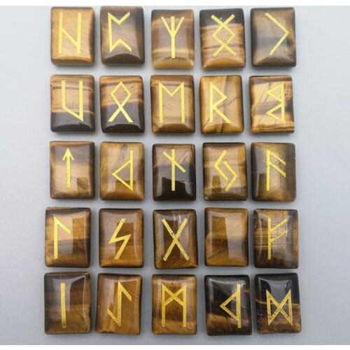 Natural yellow tiger eye stone, Runes, Runes, Runes, Runes, mother divination stone 25pc
