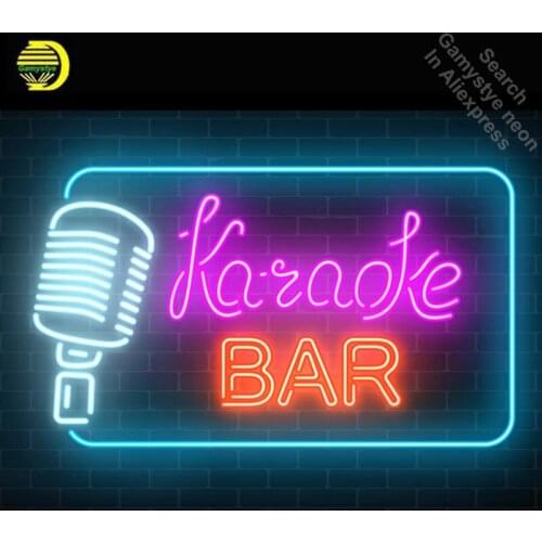 Neon signboard of karaoke music bar Neon Light Sign Beer Bar Pub Glass Tube Handcrafted Store Business Display lamp custom made