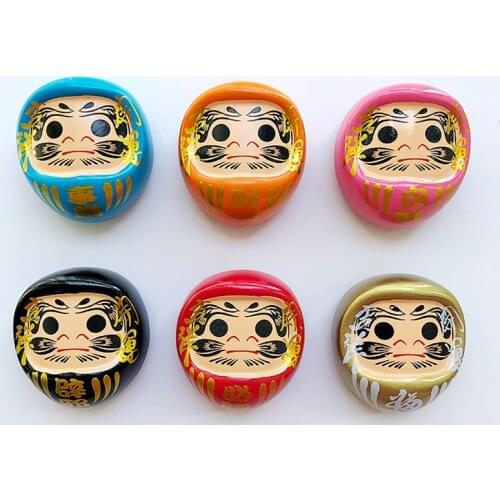New Hand painted Japan Mascot Daruma 3D Fridge Magnets World Travel Souvenirs Refrigerator Magnetic Sticker Home Decor