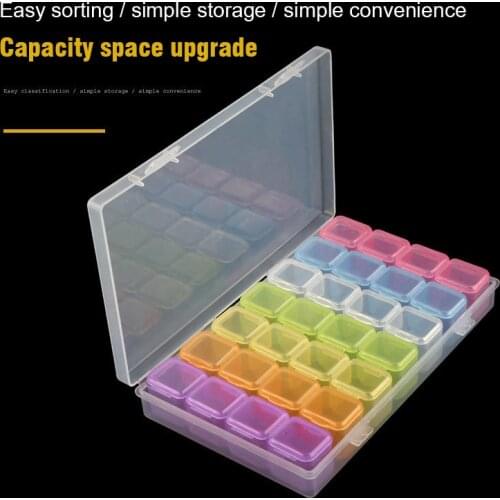 28 Slot Compartment Case Organizer Jewelry Storage Box Nail Art Beads For Jewelry Diamond Embroidery Craft Bead Storage Tool