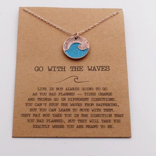 SanLan Summer beach Ocean blue wave necklace Vacation Jewelry