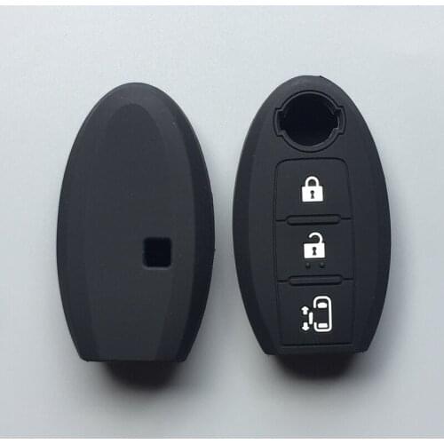Silica gel Rubber key fob cover case set skin for Nissan Serena C25 automatic door 3 buttons remote key