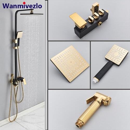 Shower faucet Bathroom Faucet Hot And Cold Water Spray Black Gold Modern Multifunctional Bathroom Practical