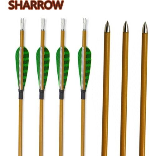 6Pcs 31" Archery Carbon Arrows Spine 900 Carbon Arrows with Natural Feather For Bow Outdoor Targeting Shooting Accessories
