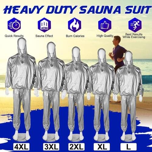 Heavy Duty Sauna Suit Unisex Gym Clothing Set Hoodies Pullover Sportswear Exercise Gym Fitness Weight Loss Sweating Sauna Suit