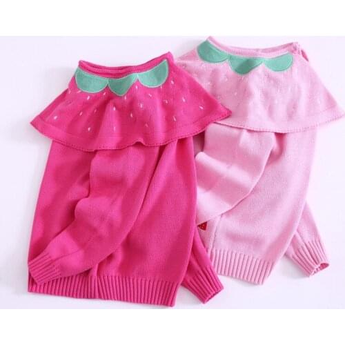 Baby Girl Sweaters 2018 Autumn and Winter New Girls Cute Fruit Shape Embroiderysweaters Kids Knit Pullover Shawl Sweater Coats