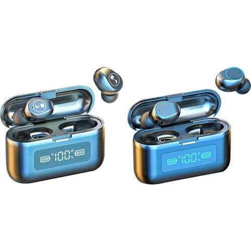 TWS V5.0 Bluetooth Earphones Wireless In-Ear Sports headset 3D Stereo Earbuds Mini in Ear Dual Microphones With Charging box