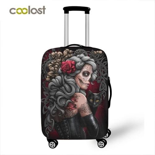 Dark Gothic Skull / Beauty Luggage Protective Cover Waterproof Elastic Suitcase Covers Travel Accessories Covers For 18-32 inch