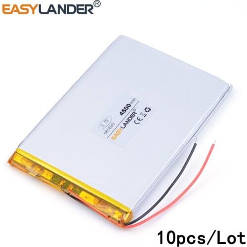 10pcs/Lot XHR-2P 2.54 4500mAh 3.7v lithium Li ion polymer rechargeable battery686690 student Tablet PC laptop cell phone speaker