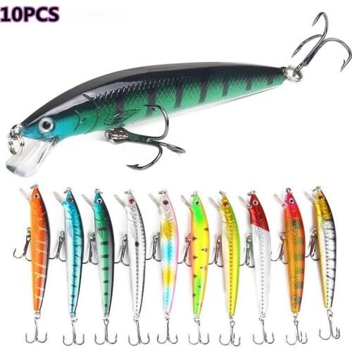 10Pcs Minnow Fishing Lures Hard Bait Aritificial Wobblers 7g/10cm Floating Pesca Bait Fish Lure Ocean Rilver Fishing accessories