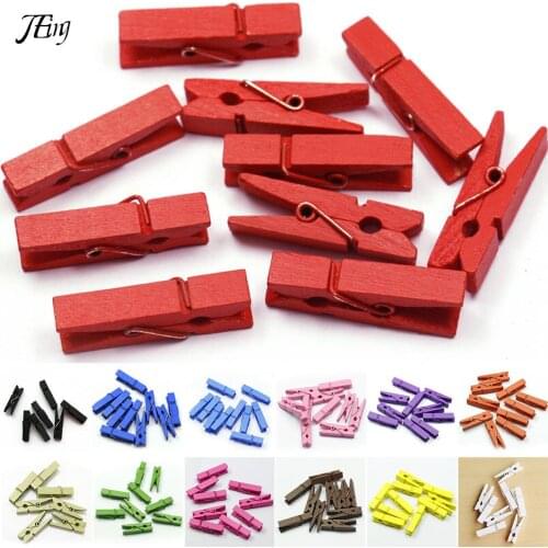 20pcs Colorful Mini Wooden Clothes Pin Paper Craft Clips Scrapbook Clothespin Photo Paper Peg Event Party Decoration