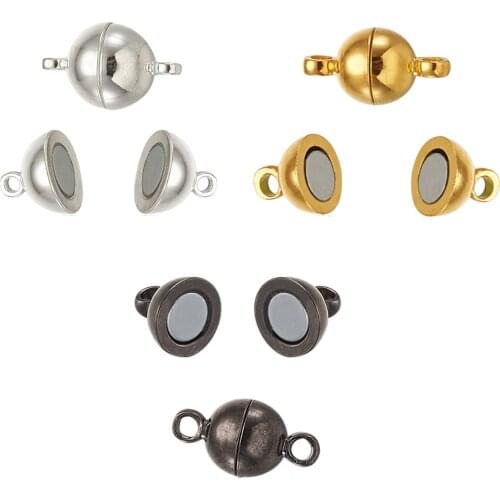 Pandahall Round Gunmetal Brass Magnetic Clasp Converter for Bracelet bags leather Necklace Jewelry Making 11.5mm 14mm 16mm