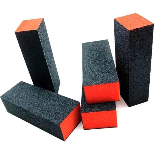 5pcs Orange Red Nail Sponge Sanding Block 3-sided Nail Buffer File for UV Gel Polish Pedicure Tool Nail Art Manicure Supplies