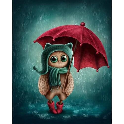 5D DIY Umbrella Owl Animal Diamond Painting Square Round Rhinestone Hobby Crafts Mosaic Handmade Gifts Cross Stitch Home Decorat
