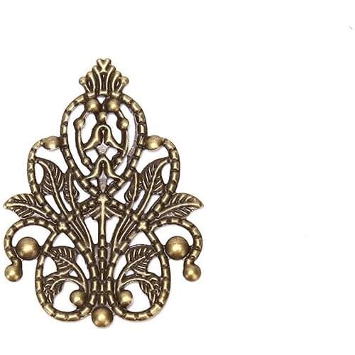 Hollow Embellishments Findings Jewelry 35mm Wholesale Filigree crafts 20pcs Accessories Bronze Tone ornaments