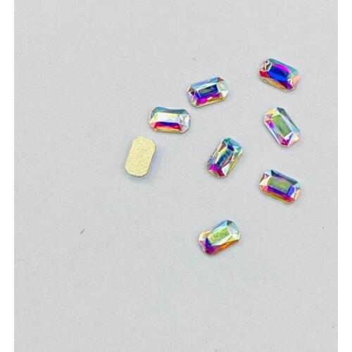 Free Shipping 3.5x5mm Baguette Shape Nail Decoration Art Rhinestone Non Hot Fix Glue On Stones